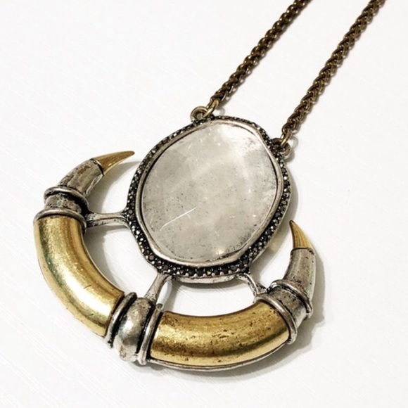 Lucky Brand Organic Stone Horn Pendant Necklace - Picture 2 of 4